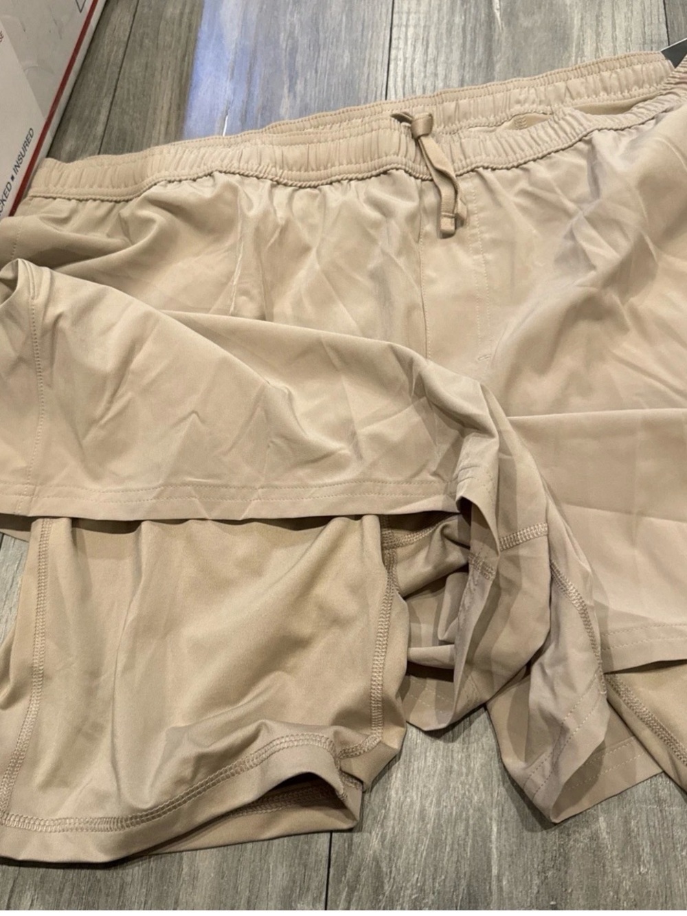 DSG Men's Agility Size XXL 5” Inseam With Build In Compression Shorts Tan NWT